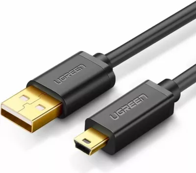 Kabllo USB-A në Mini USB UGREEN 10355 USB 2.0 1m, e zezë, polybag