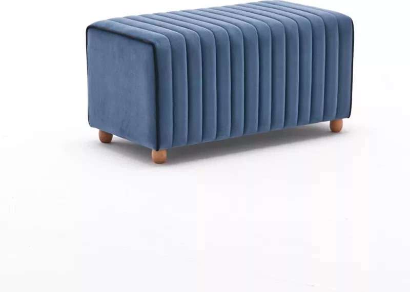 Puf Mabel, kadife blu, trup druri, 80x40x40cm