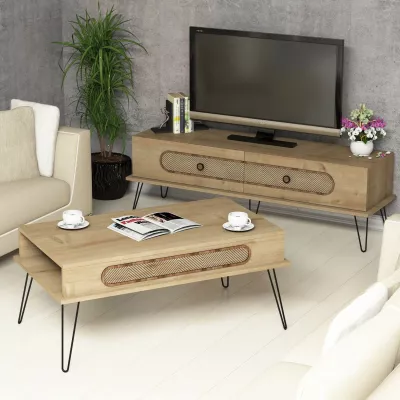 Set mobiljesh për dhomë dite Skye Decor, ngjyrë lisi, Ekol