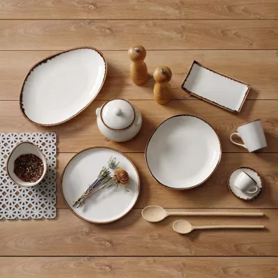 Pjatë servirjeje Fine Dine Vanilla 215x90 mm porcelan, krem, set 6 copë