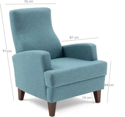 Karrige bergere, ngjyrë turquoise, Atelier del Sofa, Kana