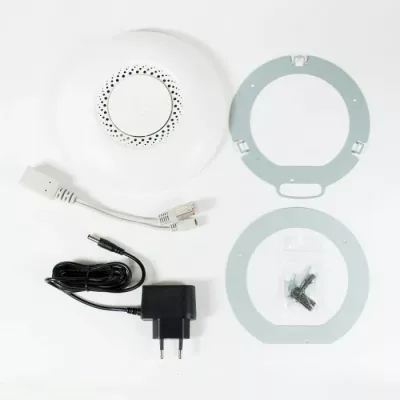 Access Point MIKROTIK RBcAP2nD 2.4GHz Wi‑Fi 4 300Mbps PoE, i bardhë, set me PoE injector + adapter rryme + kit montimi
