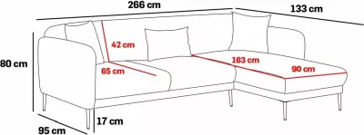 Kënd-sofë krevati Atelier del Sofa, Simena, kënd majtas, ngjyrë gri-ari