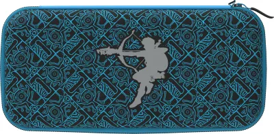 Çantë mbrojtëse PDP Deluxe Bag Glow in the Dark Link për Nintendo Switch/Switch Lite/Switch OLED, e zezë-blu