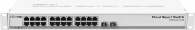 Switch Mikrotik CSS326-24G-2S+RM, 24x Gigabit, 2x SFP+ 10Gb, 1U Rackmount, i bardhë