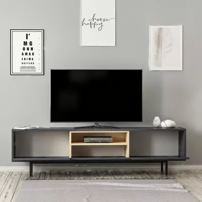 Komodë TV Skye Decor, ngjyrë natyrale-antracit