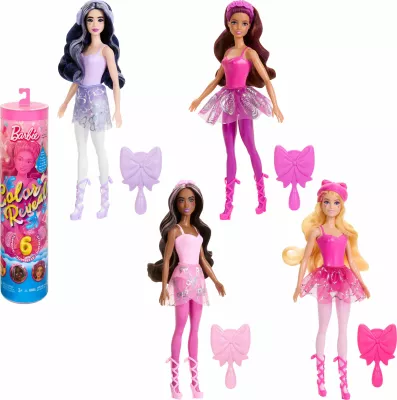 Kukull Barbie Mattel Color Reveal Ballet Series HRK17, set me aksesorë (6 surpriza)