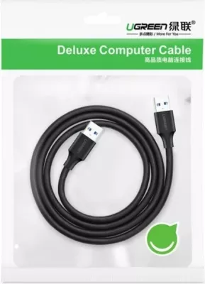 Kabllo USB 3.0 UGREEN 10369 USB-A mashkull në USB-A mashkull, 0.5 m, e zezë, 1 copë (Polybag)