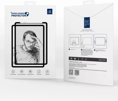 Film mbrojtës mat për tablet Samsung Galaxy Tab S10 FE/S9/S9 FE/S8/S7, Dux Ducis Naad Paperlike, transparent me kornizë të zezë