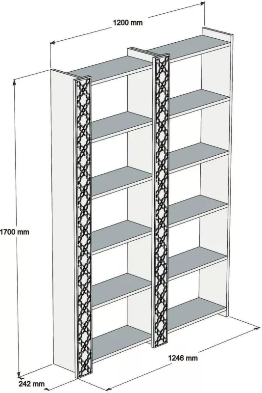 Raft librash Hanah Home City 2, ngjyrë arre, 2 copë