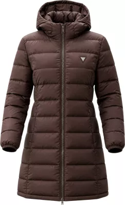 Jakne e gjatë puffer për femra Guess Active NEW ALETA V4YL05 WF3X0, kafe [Madhësia: L]