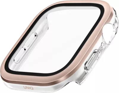 Mbështjellës UNIQ Voute për Apple Watch 10, 46mm, xham i fortë, rozë e artë