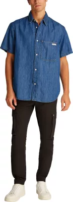 Këmishë me mëngë të gjata për meshkuj Calvin Klein Jeans REGULAR SS DENIM J30J327178, denim [Madhësia: L]