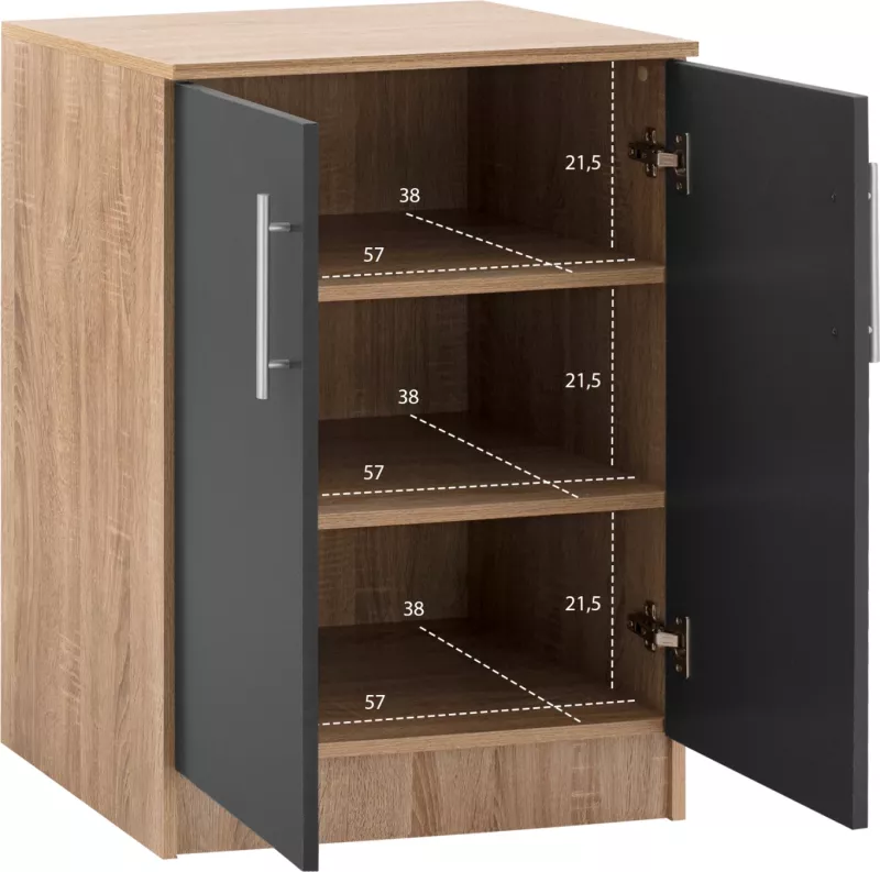 Kabinet këpucësh druri, FH2206.04, Sonama Gri, 60x40,5x80 cm