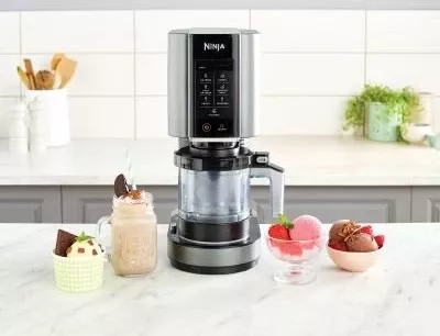 Makineri akullore Ninja NC300EU 470 ml, 7 programe, 3 enë, e zezë/argjendtë