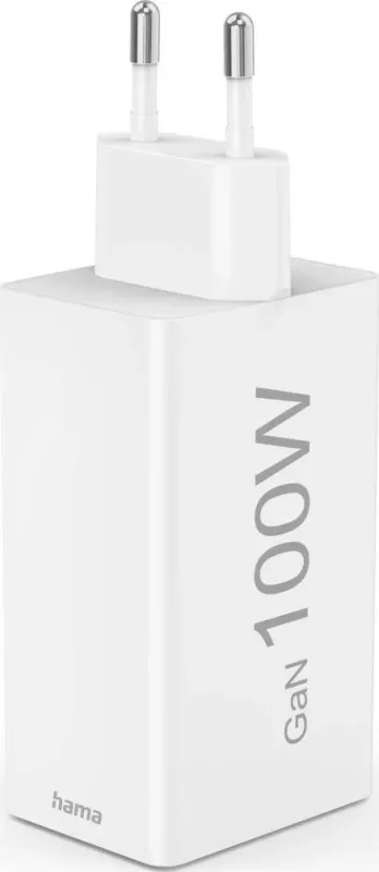 Karikues Hama mini 100W GaN PD/QC 2x USB-C, 1x USB-A bardhë