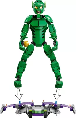 Set ndërtimi LEGO Marvel Green Goblin 76284, figurë ndërtuese, shumëngjyrëshe