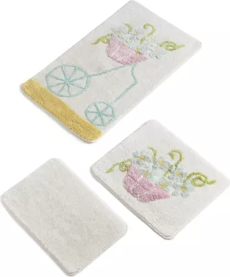 Set tapetë banjoje akrilik (3 copë), Mijolnir, Alacati - e verdhë
