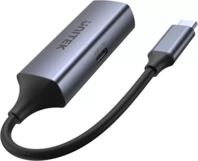Adapter Unitek USB-C në RJ45 1Gbit LAN, PD 100W