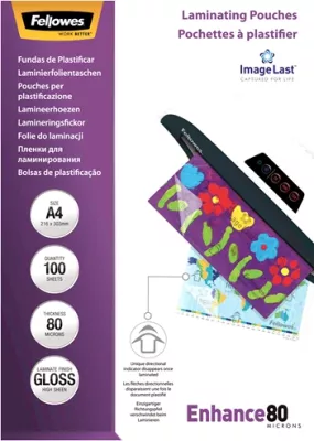 Xhepa laminimi Fellowes 5306114, A4, 80 mikron, glossy, 100 copë