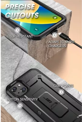 Mbështjellës Supcase Unicorn Beetle Pro për iPhone 13 / iPhone 14, i zi