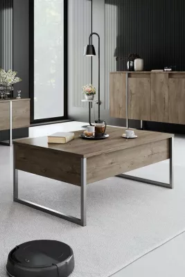 Set mobiljesh për dhomë dite, ngjyrë arre dhe argjendi, Hanah Home Luxe