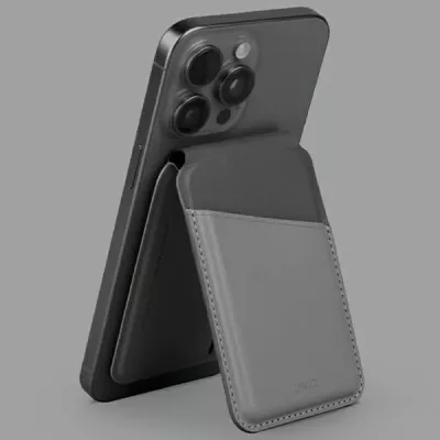 Mbështjellës magnetik për karta UNIQ Lyden DS me qëndrim telefoni, gri e zi