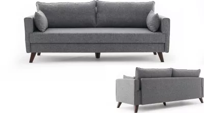 Divan treshe Atelier del Sofa, Bella, ngjyrë gri
