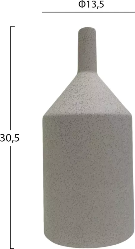 Dekor tavoline prej qeramike, GALAD FH4608.01, ngjyrë e bardhë e zbehtë me kristalizim, Φ13,5x30,5Hcm