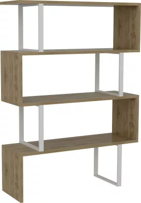 Raft librash Hanah Home, Adriana, ngjyrë lis dhe e bardhë, Ud