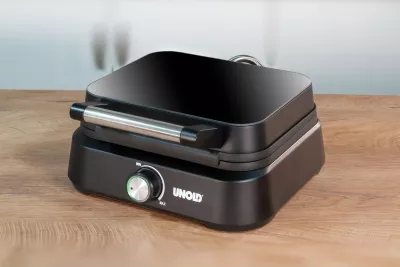 Aparat për waffle UNOLD Belgian Waffle Iron Brussels, 2 copa, plastikë, i zi