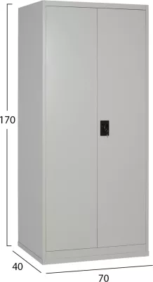 Dollap metalik dykanatësh HRONDA, 3 rafte, çelës, 70x40x170cm