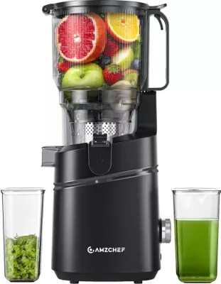 Shtrydhëse e ngadaltë AMZCHEF SJ-036CBK 250W, hopper 2.5L, enë lëngu 1.8L, cold press, e zezë
