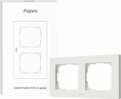 Kornizë për switch AQARA H2 EU FE-X01D-W, dyfishe (2-gang) 86×157 mm, e bardhë