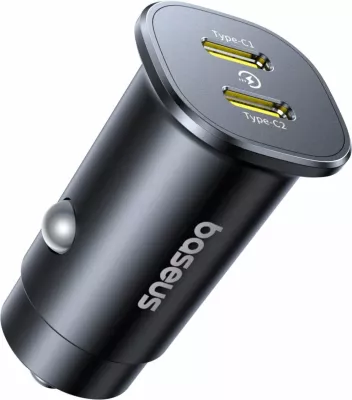 Karikues veture Baseus GoTrip Car Charger C+C 30W, 2x USB-C, 3.5A, i zi