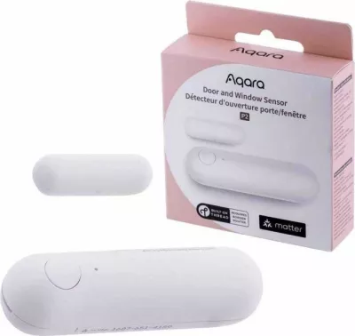 Sensor dere dhe dritareje AQARA P2 DW-S02D, Matter/Thread, bateri CR123A, i bardhë