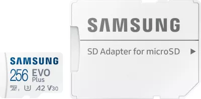 Memorie MicroSDXC Samsung MB-MC256S, 256 GB, UHS-I, 160 MB/s, Class 3 (U3), V30, Bardhë