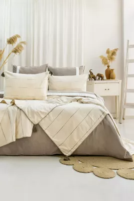 Set mbulesë krevati dopio, L'Essentiel Linge de Maison, Eva, ngjyrë mink