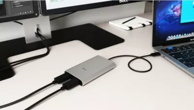Adapter video I-Tec TB3 Dual DP, Thunderbolt 3, dy porta DP, gri
