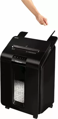 Shkatërrues dokumentesh Fellowes AutoMax 100M, mini-cut 4×10 mm (DIN P-4), 100 fletë auto / 10 fletë manual, kosh 23 L, i zi