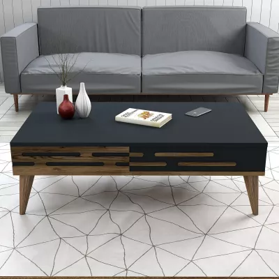 Set mobiljesh për dhomë dite, Skye Decor, Valensiya 140, ngjyrë arre dhe antracit