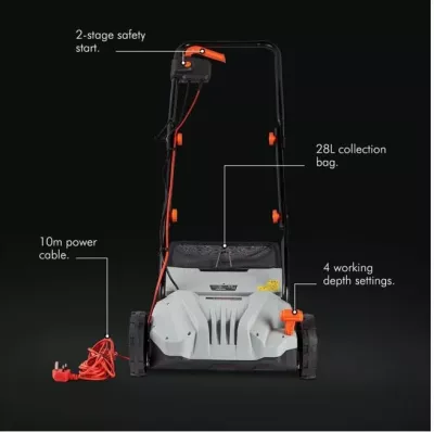 Skarifikator elektrik për bar VONHAUS 2500191 1300W 32cm qese 28L, gri/zezë me portokalli