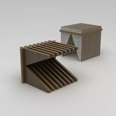 Stool Skye Decor, dru natyral, 51x40x40cm