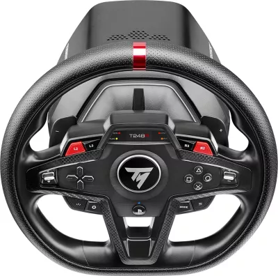 Volan garash Thrustmaster T248R, PC/PS5/PS4, force feedback 3.1 Nm, LCD, me set 3 pedale T3PM, i zi