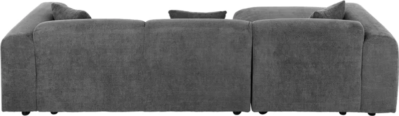 Divan qoshe, BRICKEN FH3275.04L, pëlhurë antracit, 110-282x98-160x72H cm