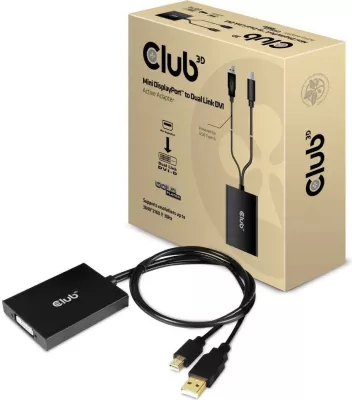 Adapter Mini DisplayPort në DVI-D Club3D, 0.6m, i zi