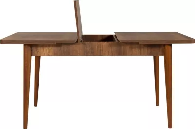 Set tavoline me karrige për ngrënie, zgjatues, 6 pjesë, Skye Decor, ngjyrë arre, krem