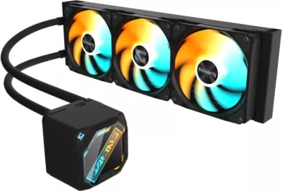 Ftohës uji AIO për procesor GIGABYTE GME 360, radiator 360mm, 3x120mm ARGB, i zi