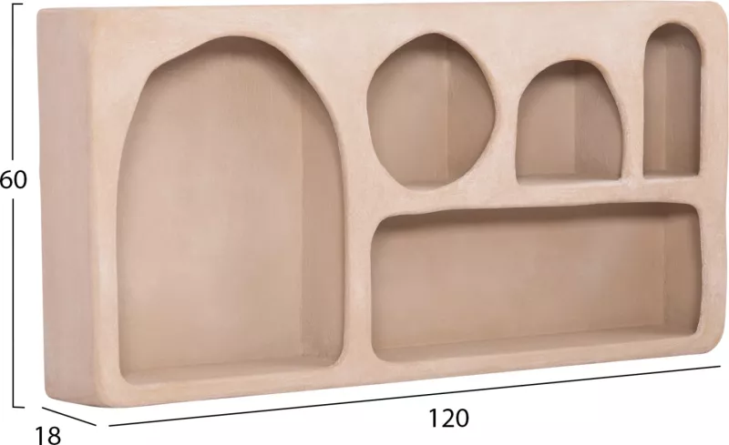 Raft muri Santorini, MDF, ngjyrë kafe, FH18063.02, 120x18x60 cm