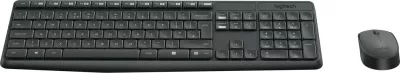 Set tastierë dhe maus Logitech MK235, wireless, USB, QWERTY, gri